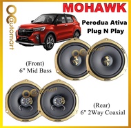 Mohawk Plug N Play OEM Speaker Set For Perodua Ativa Mid Bass and 2 Ways Coxial Speaker ( No Cutting