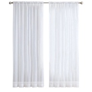 4 Panels White Sheer Curtains 84 Inches Long Rod Pocket Window Treatment Gauze Voile Drapes for Bedr