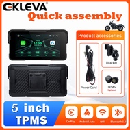 EKLEVA Wireless CarPlay Moto Android Auto Portable Digital Motorcycle Dashboard Motorcycle Dual Blue