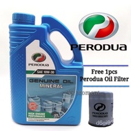 【READY STOCK)】Perodua Mineral Oil 10w30 3L + Perodua Oil Filter
