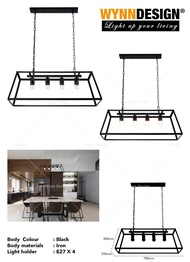 Wynn Design Iron Hanging Lamp 4 Holder Dining Lamp Cafe Lamp Restaurant Light Living Room Light Pend