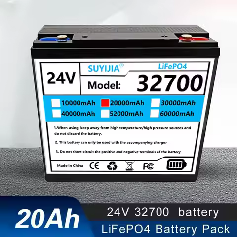 32700 24V 20Ah LiFePO4 Lithium Battery, Built-in BMS, Rechargeable Battery, for Motorhome/Camper, So