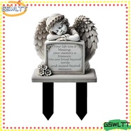 GSWLTT Garden Angel Statue, Commemorative Design 5.11x7.8in Angel Tombstone Plaque, Peaceful Grey Ga