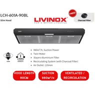 LIVINOX 980m³/h SUCTION POWER SLIM HOOD Penyedut Asap Dapur | LCH-601A-90BL