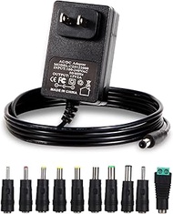 12V 2A Power Adapter Charger AC 12V Regulated Power Supply DC in 12 Volts 2000mA Power Cord with 10