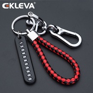 EKLEVA Anti-Lost รถ Keychain บัตรโทรศัพท์ Keyring หนัง Bradied เชือกรถยนต์ Key Chain ผู้ถืออุปกรณ์เส
