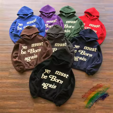 Foam Logo Ye Must Be Born Again Hoodie Men Women Best Quality Oversize Kanye West CPFM.XYZ Sweatshir