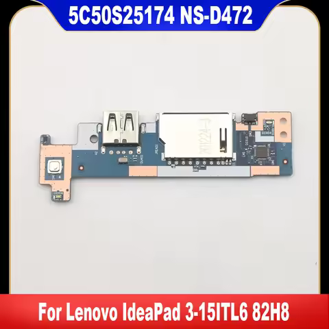 NS-D472 Original For Lenovo IdeaPad 3-15ITL6 82H8 USB Power Button Audio Board 5C50S25174