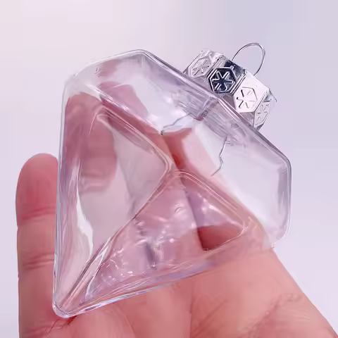 6 Pieces x DIY Shatterproof Transparent Home Christmas Decoration Bauble Ball Ornament 90*70mm Plast