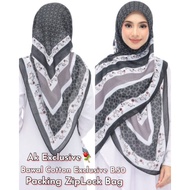 Tudung Bawal Cotton Printed Bidang 50 / Tudung Bawal Labuh Corak / Tudung Bawal Cotton premium bidan