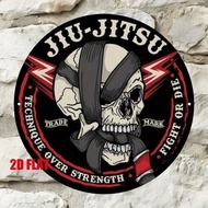 HELLOYOUNG Vintage Brazilian Jiu Jitsu Skull Metal Sign 8x8 Inch Retro Tin Wall Decor Home Gym Garag