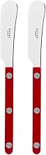 SABRE PARIS - Bistrot 2Pc Butter Knife Set - Butter Spreader - Stainless Steel Knife - Shiny Burgund