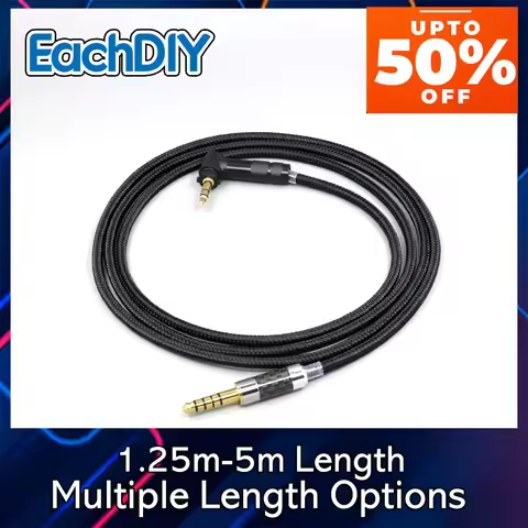 Black Super Soft Headphone Nylon OFC Cable For Fostex T50RP Mk3 T40RP Mk2 T20RP Mk2 Dekoni Audio Ear