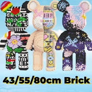LSL GIFTS 43/55/80cm DIY Assembly Cartoon Series Violent Bear Brick Nano Block Mini Bricks Decoratio