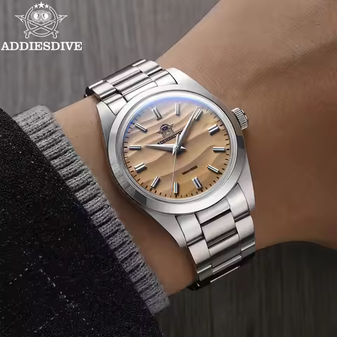 ADDIESDIVE AD2030 Without LOGO Watch Stainless Steel 100M Waterproof Quartz Watches 3D Sand Dial Wri