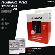 ยางนอกเสือหมอบ Vittoria Rubino Pro 700x25c Graphene 2.0 ยางขอบพับ ซื้อยางนอก 1 เส้น แถม ยางใน Vittor