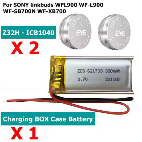 3.7V 300mAh 621733 Z32H ICB1040 Fit For Z32H Battery For SONY WF-SB700N WF-XB700 linkbuds WFL900 WF-