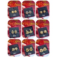 Wing Sing 916 Gold Stone Earrings / Subang Indian Design  Emas 916 (WS094)