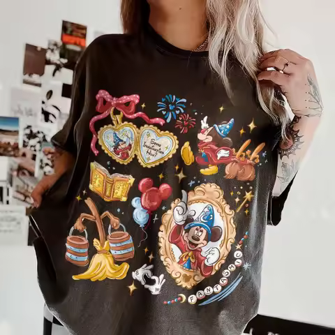 Walt Disney Fantasia Mickey Coquette T-Shirt, Fantasmic Shirt, Disneyland Family Matching, WDW Tee, 