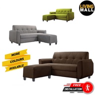 Living Mall Murray 3 Seater Fabric Sofa with Ottoman In 7 Colours