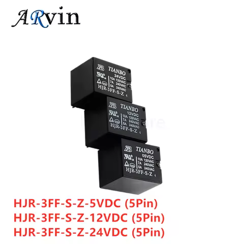 5Pcs Power Relay DIP5 HJR-3FF-S-Z 05VDC 12VDC 24VDC 5V 12V 24V T73 10A 5Pin