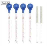 [Torribaly]Glass Pipette 10ml Laboratory Lab Graduated Dropper for Essential Oils with Cleaning Brus