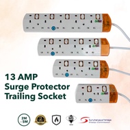proSMK 2,3,4,5 Way Surge Protector Portable Extension Trailing Socket (2M /5M ) Extantion Plug Exten