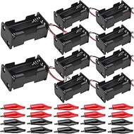 MKBKLLJY 10Pcs 4 x 1.5V AA Batteries Battery Holder,Black 6 Volt Thicken Plastic Battery Case Box wi