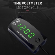 [LOCAL]Motorcycle DC 6V-30V 2 In 1 Digital Clock Voltmeter IP67 Waterproof Test Check Car Battery