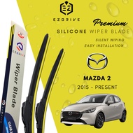 EZDRIVE Premium Silicone Soft Wiper Blade for car model Mazda 2 Wiper Windshield