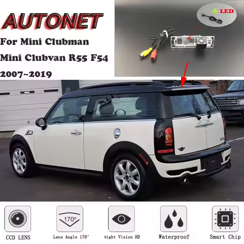 AUTONET HD Night Vision Backup Rear View camera For Mini Clubman Mini Clubvan R55 F54 2007~2019 CCD/