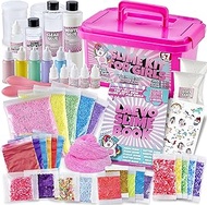 Slime Kit for Girls - All-Inclusive UNICORN Slime Making Kit - PLUS Slime Supplies Kit [57 Pieces Set] - DIY Slime Kit Makes Unicorn Slime, Cloud, Fluffy, Clear, Floam - Clear Glue Slime Activator