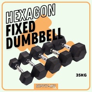 Dumbbell Heksagon Hexagon Dumbbell 35kg 1 Piece Gym Home Workout Squat Bench Press Training Equipmen