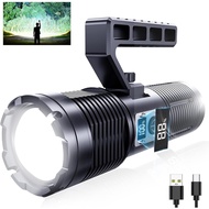 MBKHB Flashlights High Lumens, Rechargeable Flashlights with Cob Taillight, 2500 Lumens Super Bright