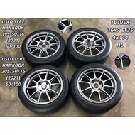 USED RIM TC105X 16 INCH WITH TYRE 195/50/16 205/50/16 FOR PERSONA GEN2 WAJA SATRIA NEO