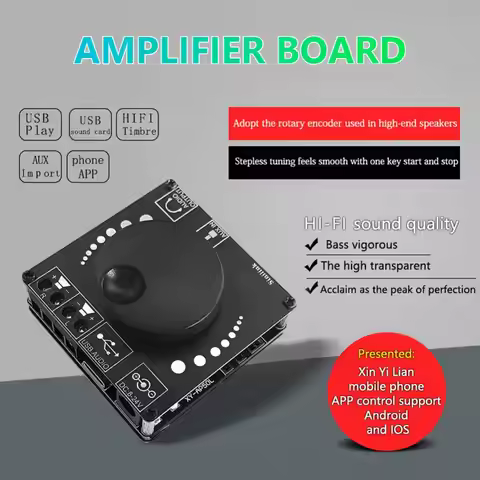 50W+50W Stereo Bluetooth Digital Audio Amplifier Board XY-AP15H Dual Channel Sound Power Amplifier A
