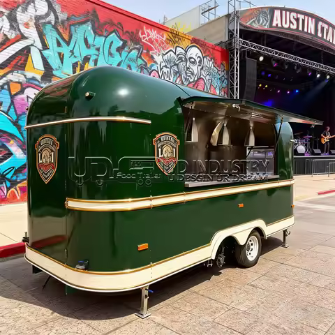 Urdream Fast Food Cart Mobile Food Truck Outdoor Food Trailer Hot Dog Taco Truck Pizza Halal Concess