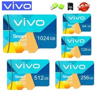 ♥100% ผลิตภัณฑ์ของแท้ + อะแดปเตอร์ส่งฟรี + เครื่องอ่านการ์ด♥(COD) SD การ์ด Vivo โทรศัพท์มือถือการ์ดค