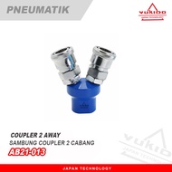 NEW !! YUKIDO Quick Coupler Cabang 2 SAMBUNGAN SELANG KOMPRESOR ANGIN NEPEL SELANG TERMURAH CABANG 2