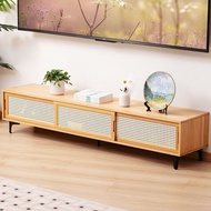 TV Console TV Cabinet Bamboo Storage Drawer Sliding Door Floor Standing Household Modern Simple Livi