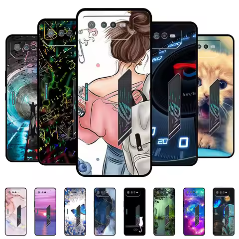 For Asus ROG Phone 6 Rog6 Case Marble Painted Silicone Back Cover Shockproof Phone Case for Asus Rog