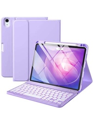 Ipad Air 5 第 4 代保護殼,帶鍵盤 10.9 英寸,超薄智能對開式鍵盤保護套,帶筆架,適用於 Ipad Air 第 5 代 2022/air 第 4 代 2020,可拆卸背光無線鍵盤