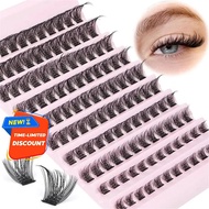 120Pcs Cluster Eyelashes 8-16Mm Natural Look D Volume Fluffy Cluster Eyelash Bundle Diy