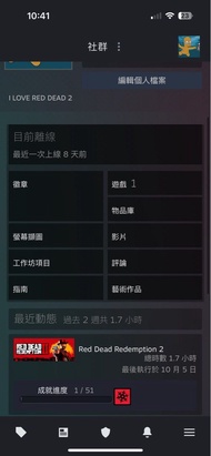 （Steam）red dead 2帳號