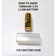 SONY 26650 LI-ION 13000Mah ( OEM )RECHARGEABLE BATTERY ( FREE BATTERY CASE )