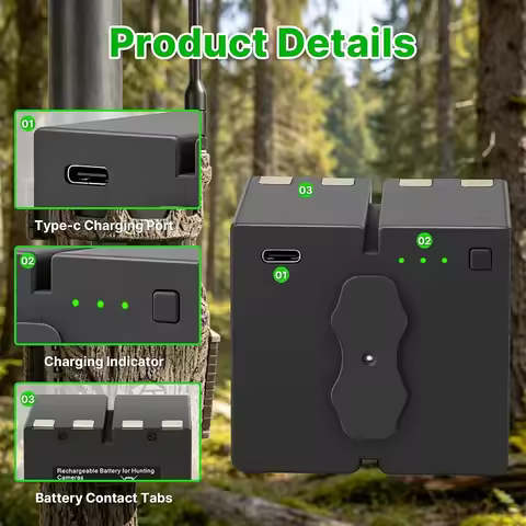 2-Pack HB-EM10 Upgrade Rechargeable Battery for Stealth Cam 360 Max, Compatible with Revolver, Revol