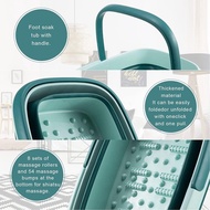 Collapsible Foot Bath Foot Soak Tub with Handle, Foldable Foot Bath with Foot Massaging Acupoints to