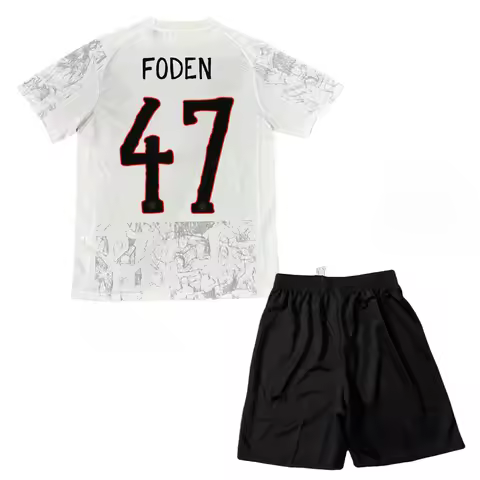 25-26 Mens/Kids New Activewear MCI Soccer #47 Foden Jerseys Fashion Sports T-Shirt White