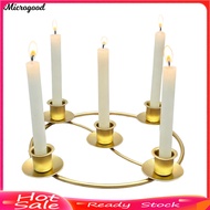 [MIC]☃Advent Wreath Candle Holder Christmas Candle Ring Stand for 45752 Taper Candles Gold Metal Adv