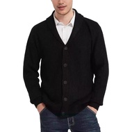 Mens Wool Blend Coat Shawl Collar Sweater Cardigan with Pockets Soft Warm Knitwear Winter Jacket for